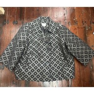 NWT Erin London Jacket 2XL Geometric Black Grey Formal Career